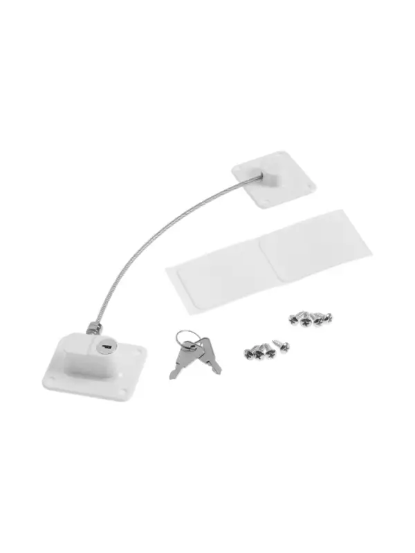 Замок блокиратор на окно ТУНДРА, самоклеющийся, с тросом 18 см