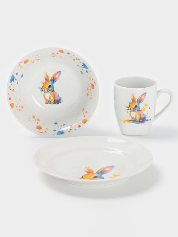 Набор посуды 3 предм. Зайка Цветной И.У.