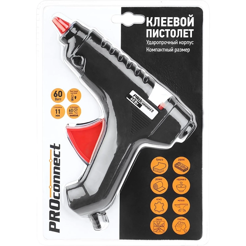 Пистолет клеевой ProConnect 60 Вт, 11 мм (12-0104)