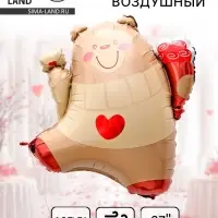 Воздушный шар фольгированный 27" &laquo;Мишка с букетом&raquo;
