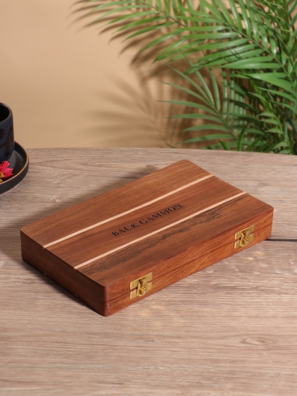 Нарды 24,5х15х3,5 см, дерево шишам, латунь Нарды 24,5х15х3,5 см, дерево шишам, латунь