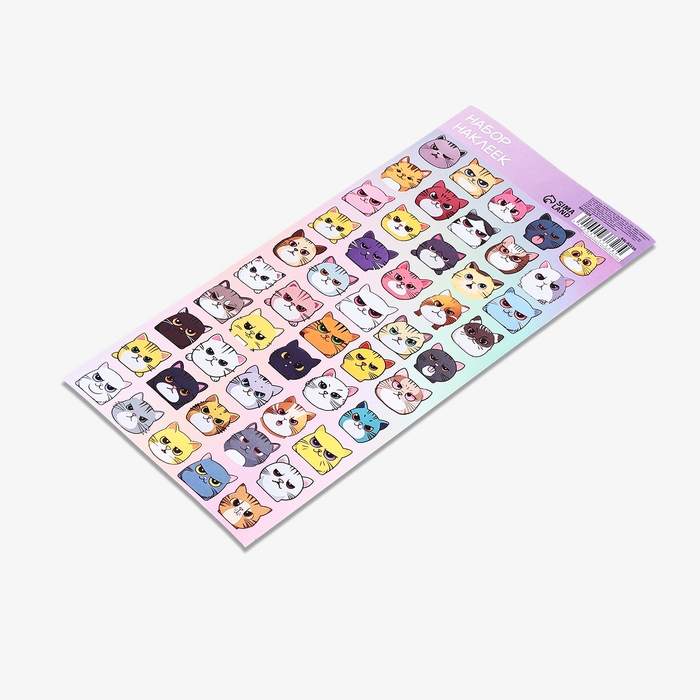 Набор детских наклеек бумажных 10 х 22 см, 12 карточек, 219 наклеек Набор детских наклеек бумажных 10 х 22 см, 12 карточек, 219 наклеек
