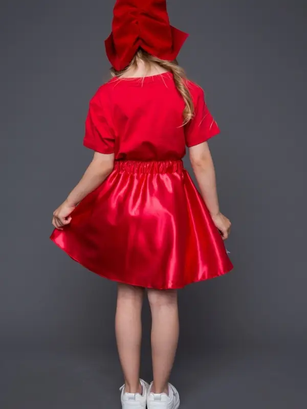 Карнавальный костюм  Карнавальный костюм "Красная шапочка" (юбка с фартуком, шапочка) размер 116-60