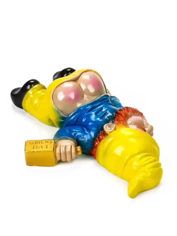 Садовая фигура из гипса &laquo;Рыжий пьяный гном&raquo;, 23&times;16&times;7 см