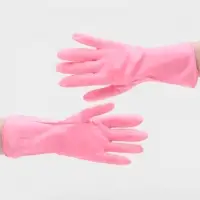 Перчатки хозяйственные с утеплителем Доляна, размер L, резиновые, розовые