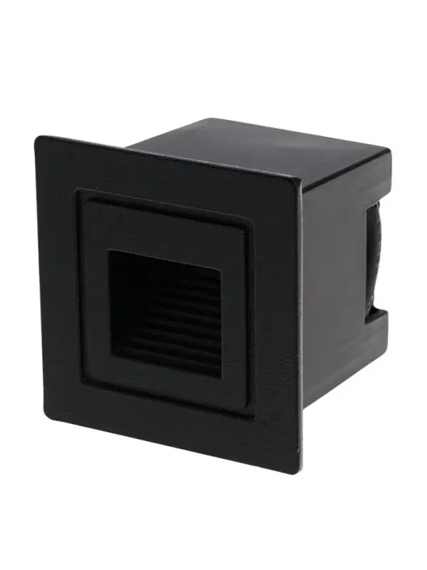 Встраиваемый светильник для лестницы, IP65, 3 Вт, 6500К, 48&times;48 мм, квадратный, чёрный, свечение холодное белое