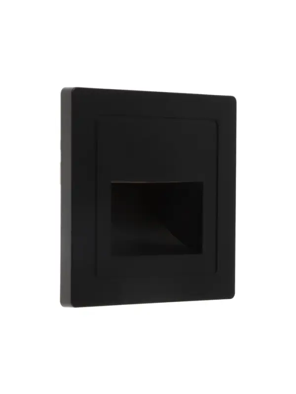 Встраиваемый светильник для лестницы, 1.5 Вт, 60 Лм, 3000К, 86&times;86 мм, IP20, 220 В, чёрный, свечение тёплое белое