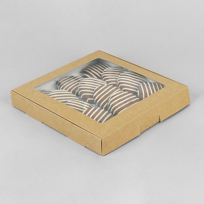 Коробка самосборная бесклеевая, крафт, 21 х 21 х 3 см, набор 5 шт. Коробка самосборная бесклеевая, крафт, 21 х 21 х 3 см, набор 5 шт.