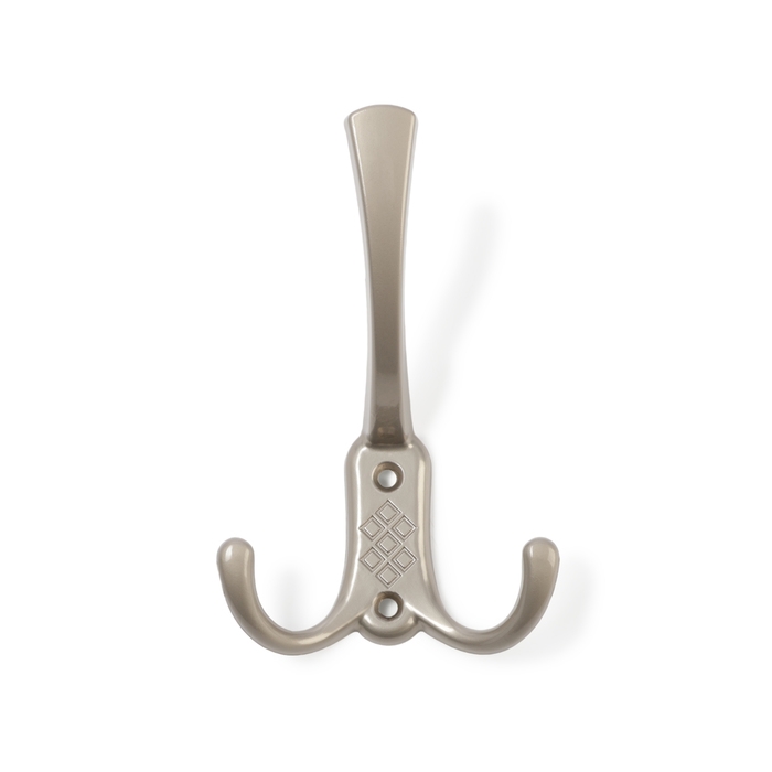 Крючок мебельный ТУНДРА TKT003 LIGHT, трехрожковый, матовый никель Крючок мебельный ТУНДРА TKT003 LIGHT, трехрожковый, матовый никель