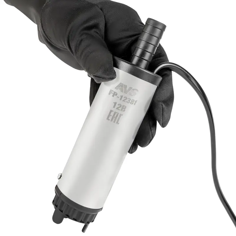 Насос для перекачки тех. жидкостей погружной AVS FP-1238f (12V/3,5А/20л/м./d=38 мм/съемный фильтр)