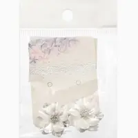 Клипсы "Цветочки" цвет белый в серебре