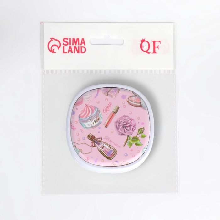 Зеркало складное «Романтика», 7,5 × 7,5 см, цвет розовый Зеркало складное «Романтика», 7,5 × 7,5 см, цвет розовый