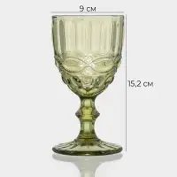 Бокалы для вина Magistro &laquo;Ла-Манш&raquo;, 250 мл, 9&times;15.2 см, набор 6 шт., стекло, зелёные