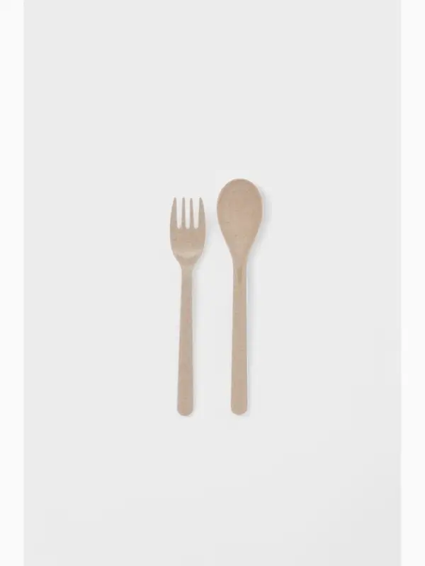 Ланч - бокс в школу Доляна, 1.1 л, 21.5&times;15&times;8 см, с приборами, пшеничная солома, зелёный