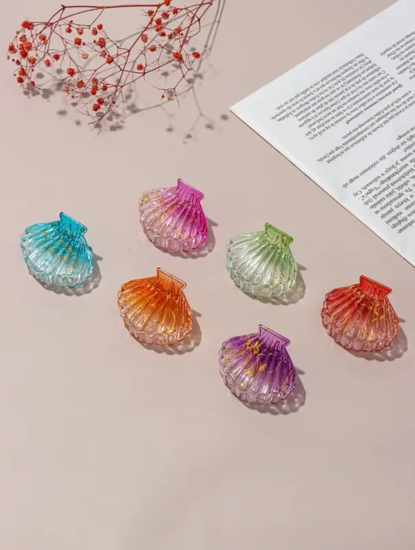 Краб для волос "Артемида" ракушка, 6х4,5 см, микс