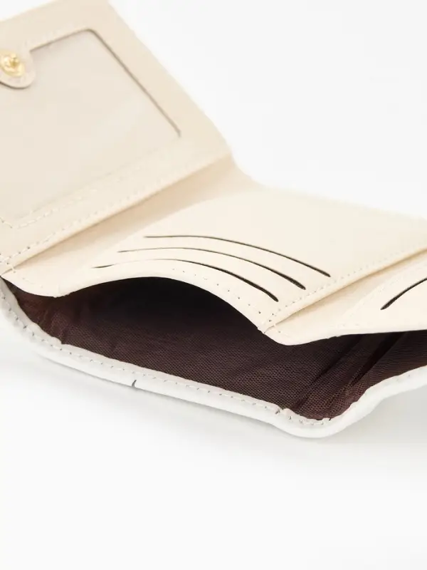 Кошелёк женский на кнопке, 10.5&times;2.5&times;8.5 см, с цветочным принтом, белый