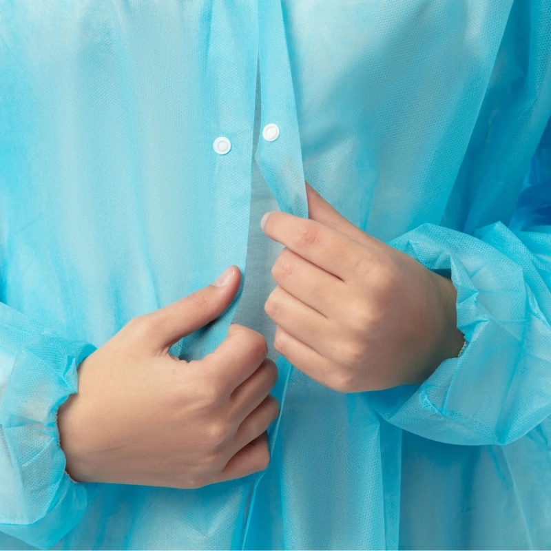 Халат однораз. д/посетителя на кнопках,голубой,XL,6514,1шт/уп,ПС