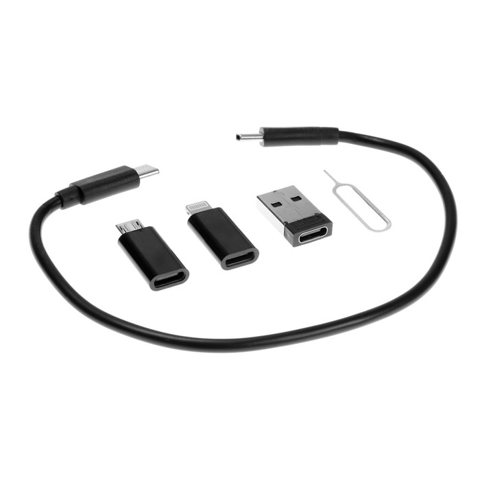 Набор для зарядки 5 в 1, кабель Type-C/Type-C, адаптеры Type-C/MicroUsb, Type-C/lightning Набор для зарядки 5 в 1, кабель Type-C/Type-C, адаптеры Type-C/MicroUsb, Type-C/lightning