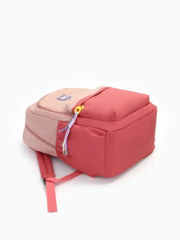 Рюкзак молодёжный на молнии, с карманами, двухцветный, размер 31&times;15&times;46 см, розовый