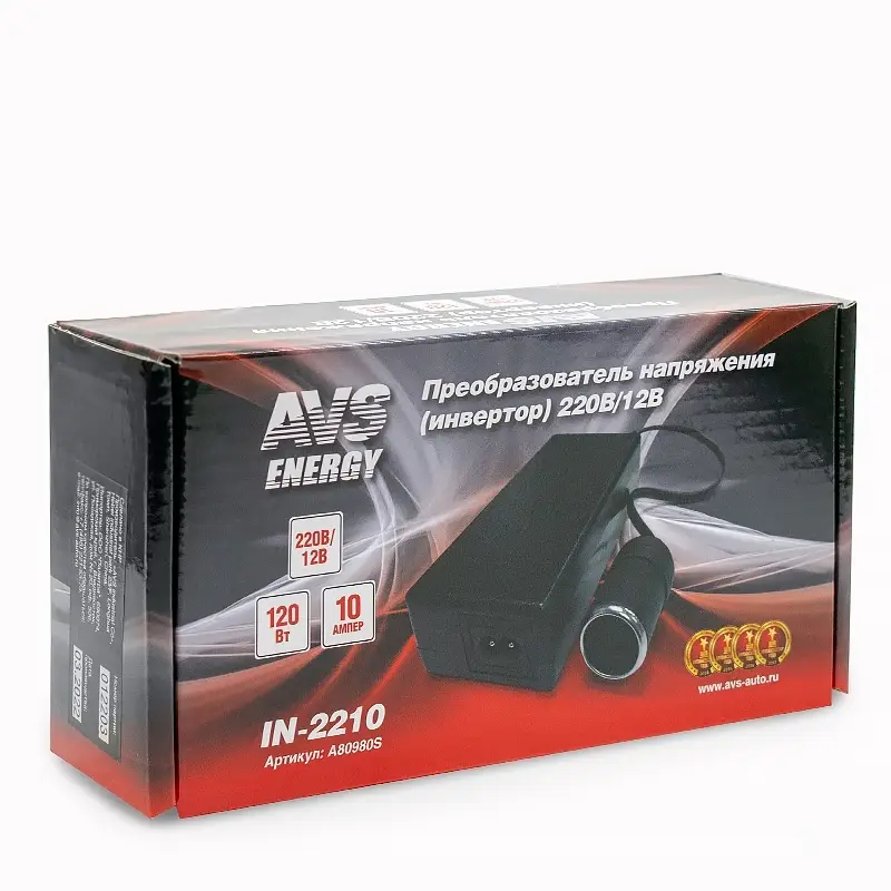 Преобразователь напряжения (сетевой адаптер) 220/12V AVS IN-2210