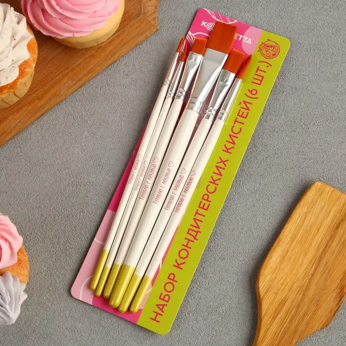 Набор кондитерских кистей «Готовлю с любовью», 6 шт Набор кондитерских кистей «Готовлю с любовью», 6 шт