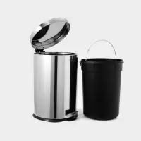 Ведро мусорное с педалью Доляна, 20 л, нержавеющая сталь, хромированное