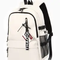 Рюкзак школьный, с мягкой спинкой, 2 отделения, 5 карманов, 30&times;14&times;45 см, бежевый, белый