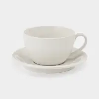 Чайная пара &laquo;Премиум&raquo;, 300 мл, фарфор, белая