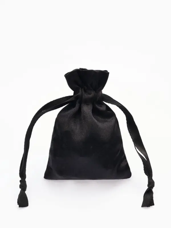Набор подарочных мешочков 50шт. Атласных с лентой, 7*9см, цвет чёрный (7812484)