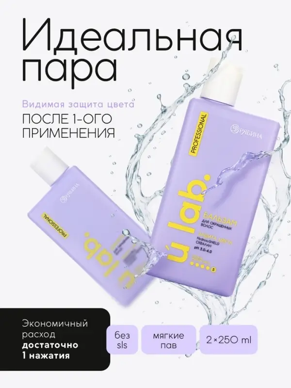 Подарочный набор &laquo;Защита цвета&raquo;: шампунь 250 мл, бальзам 250 мл, Ural Lab