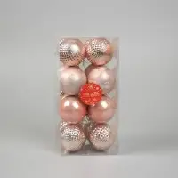 Ёлочные игрушки &laquo;Венера&raquo;, шары новогодние, d=6 см, набор 16 шт., розовое золото