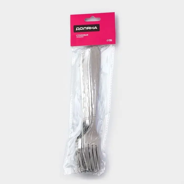Набор вилок столовых Доляна &laquo;Соты&raquo;, h=20 см, 6 шт., серебристый