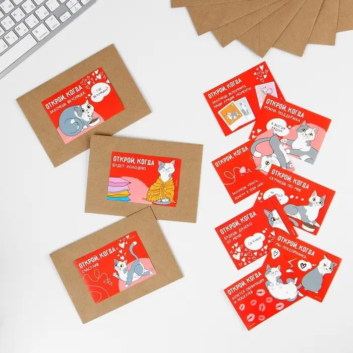 Конверты с наклейками «Открой, когда...», набор 10 шт., 16×11.5 см