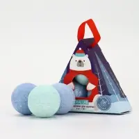 Бомбочки для ванны «Мишка», 3 шт х 40 г, морозная черника, URAL LAB