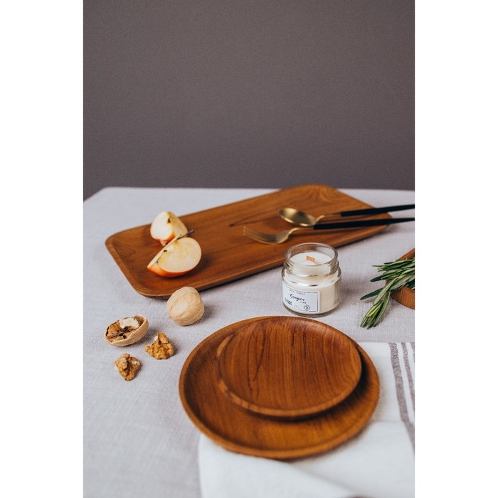 Тарелка, 16×16×2 см, тиковое дерево