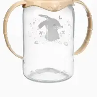 Бутылочка для кормления Крошка Я &laquo;Зайчик&raquo; от 0 мес., 150 мл, цилиндр, с ручками, бежевый