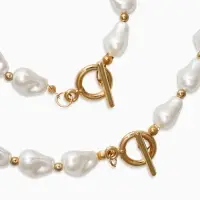 Набор 2 пред-та: бусы,браслет "Жемчуг барочный", капля, 40/18см, цвет белый в золоте Набор 2 пред-та: бусы,браслет "Жемчуг барочный", капля, 40/18см, цвет белый в золоте