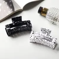 Крабик для волос &laquo;Пелагея&raquo;, прямой, 8.5 см, белый, чёрный