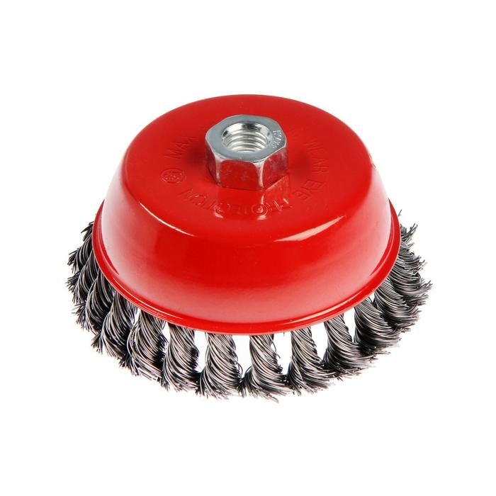 Щетка металлическая для УШМ ЛОМ, крученая проволока,  Щетка металлическая для УШМ ЛОМ, крученая проволока, "чашка", М14, 125 мм