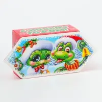Подарочная коробка Новогодняя Конфета малая«Сладкая парочка» с игрой, анимацией 9.5×8×12 см