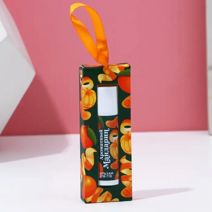 Бальзам для губ ЧИСТОЕ СЧАСТЬЕ в коробке, 10 г, аромат мандарина, Новый Год Бальзам для губ ЧИСТОЕ СЧАСТЬЕ в коробке, 10 г, аромат мандарина, Новый Год