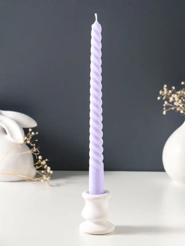 Свеча витая 25 см, 57 г, 5 ч, лаванда
