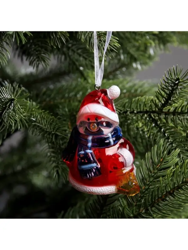 Ёлочная игрушка &laquo;Снеговик&raquo;, 8 см, от батареек, свечение мульти (RGB)