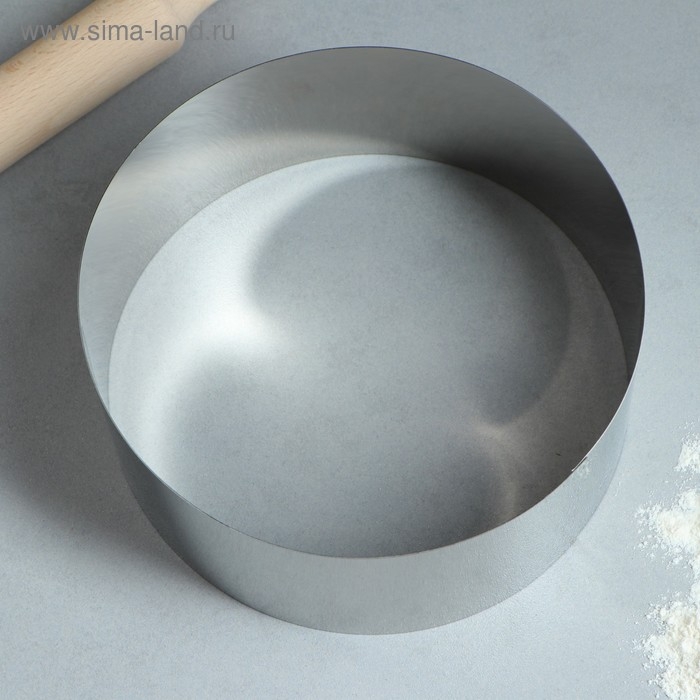 Форма для выпечки и выкладки «Круг», h=8,5 см, d=20 см, нержавеющая сталь Форма для выпечки и выкладки «Круг», h=8,5 см, d=20 см, нержавеющая сталь