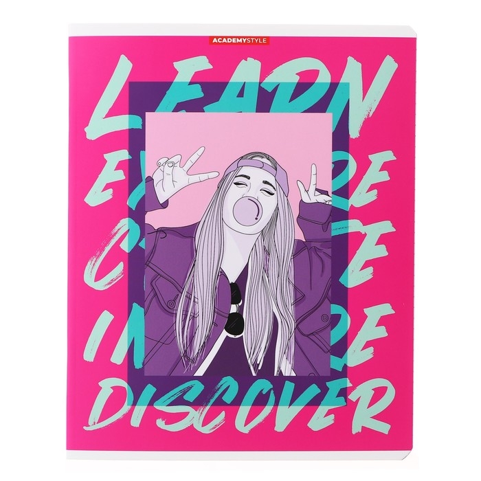 Тетрадь 48 листов в клетку "Дело в шляпе", обложка мелованный картон, софт-тач лам, блок 60г/м2, МИКС