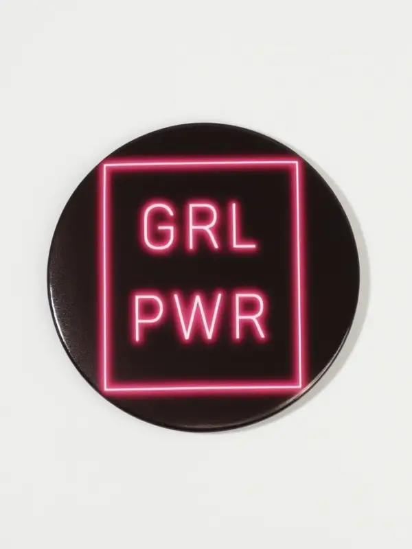 Зеркало карманное GRL PWR, d=7 см, PVC - коробка, чёрное