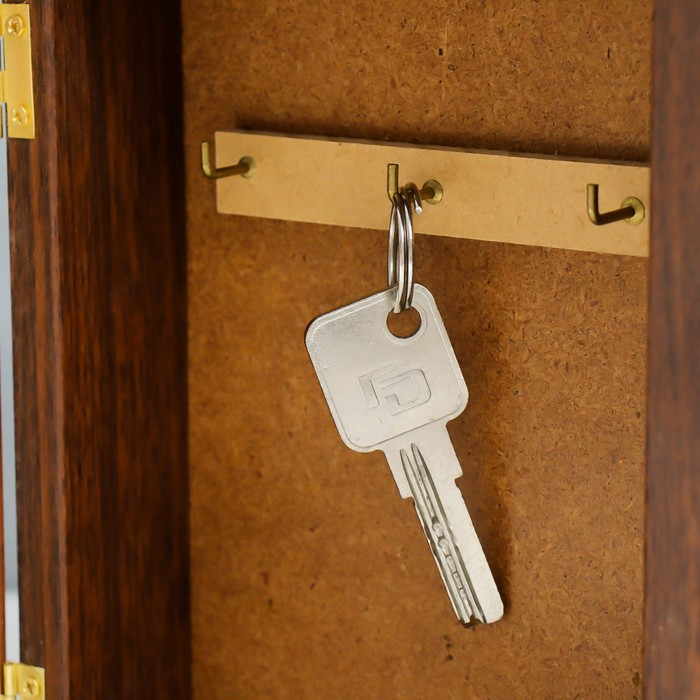 Ключница Ключница "Розовые пионы" орех 15х21 см