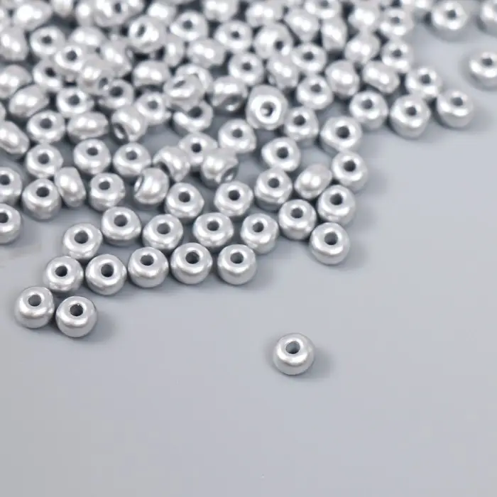 Бисер стекло 6/0  Бисер стекло 6/0 "Серебряный" 15 гр