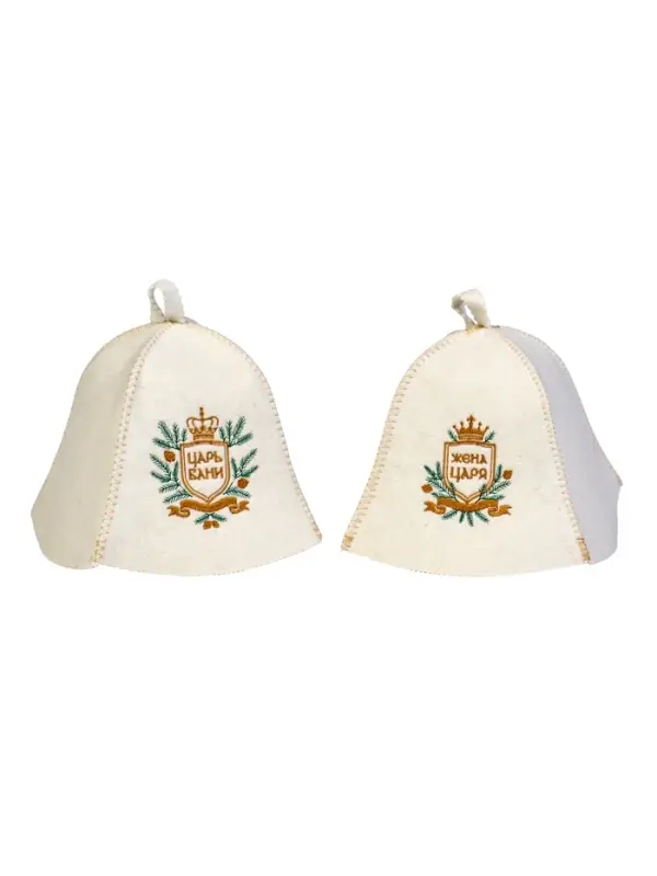 Набор банный 2 шапки Набор банный 2 шапки "Царский", белый