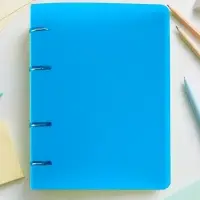 Тетрадь на кольцах Calligrata A5, 80 листов, в клетку, пластиковая обложка, блок офсет, голубая